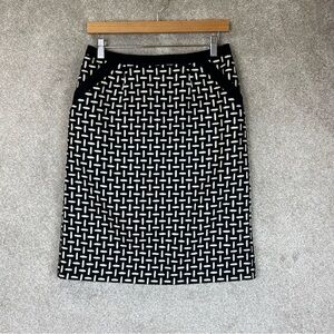 Talbots Skirt Womens 6 Black Wool Pencil Zip Lined Knee Length Pockets- 3378*